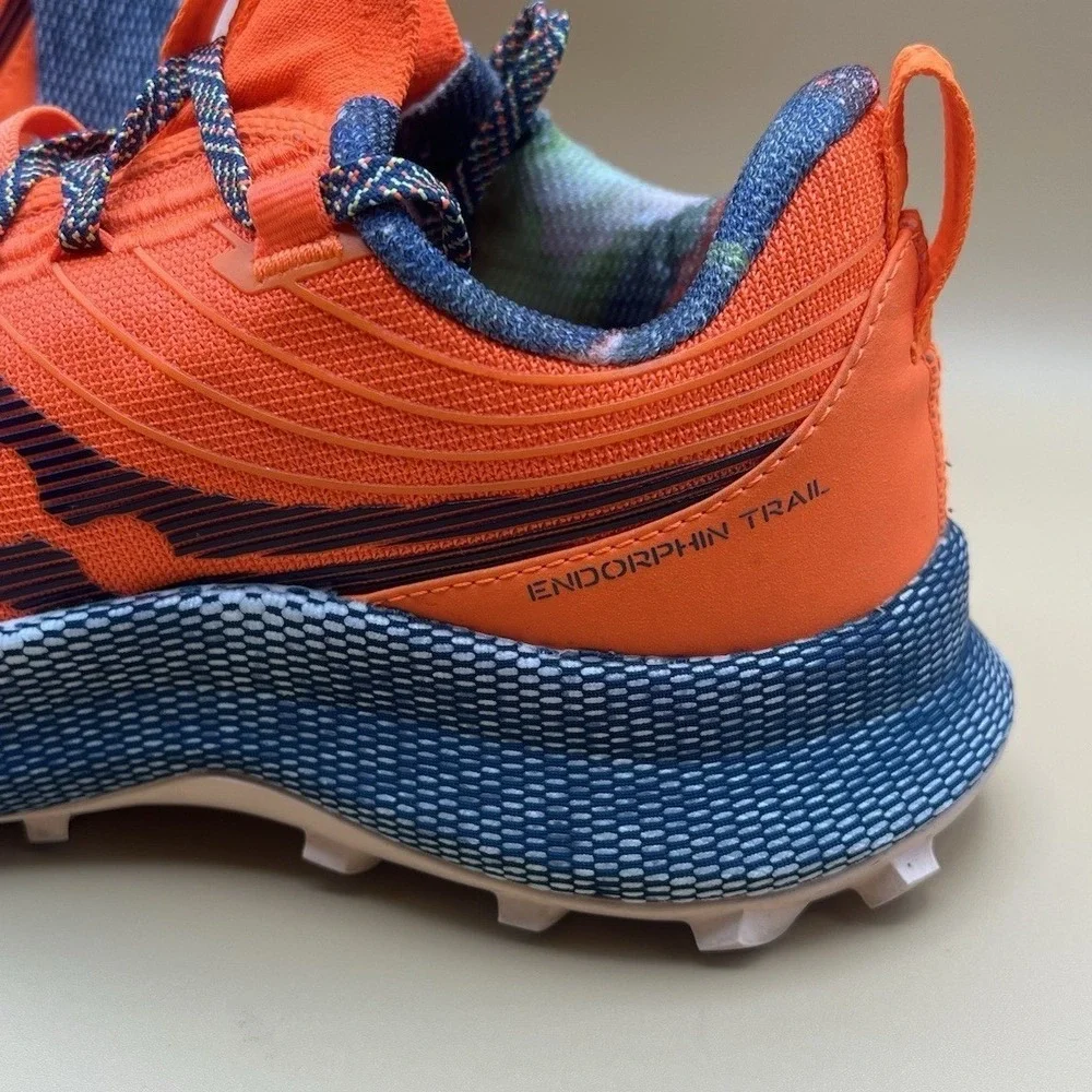 Saucony Endorphin Orange Blue Running Trail Hiking Shoes - Men's Size 8.5 USED
